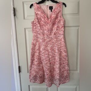 Adrianna Papell Pink Lace Midi Dress